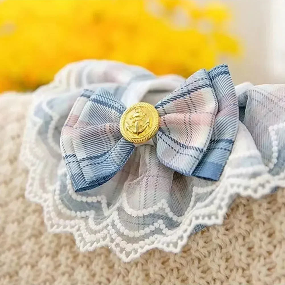 Professional Pet Bandana Collar – Lace Bow Edition