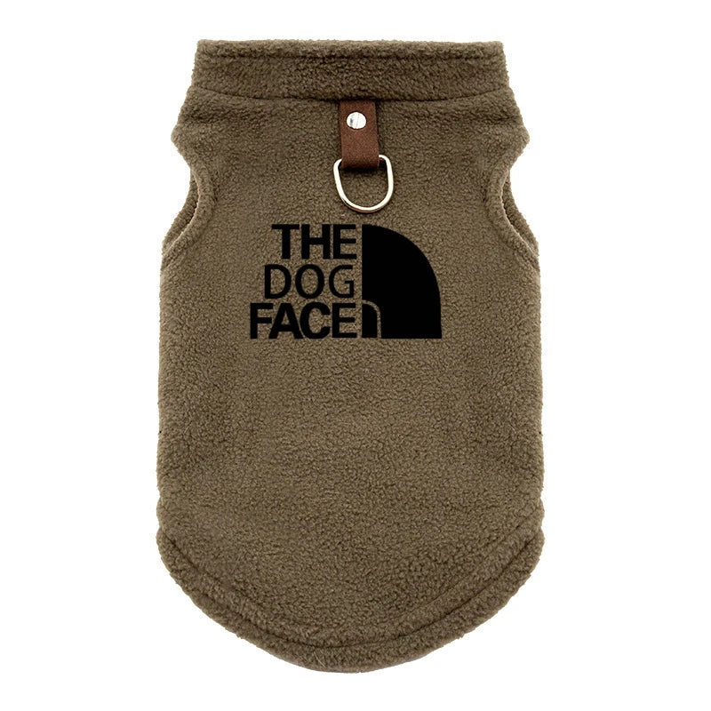 Winter Fleece Dog Vest “The Dog Face” – Jaqueta Estilo Outdoor para Cães Pequenos