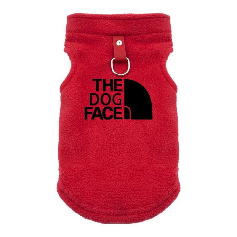 Winter Fleece Dog Vest “The Dog Face” – Jaqueta Estilo Outdoor para Cães Pequenos