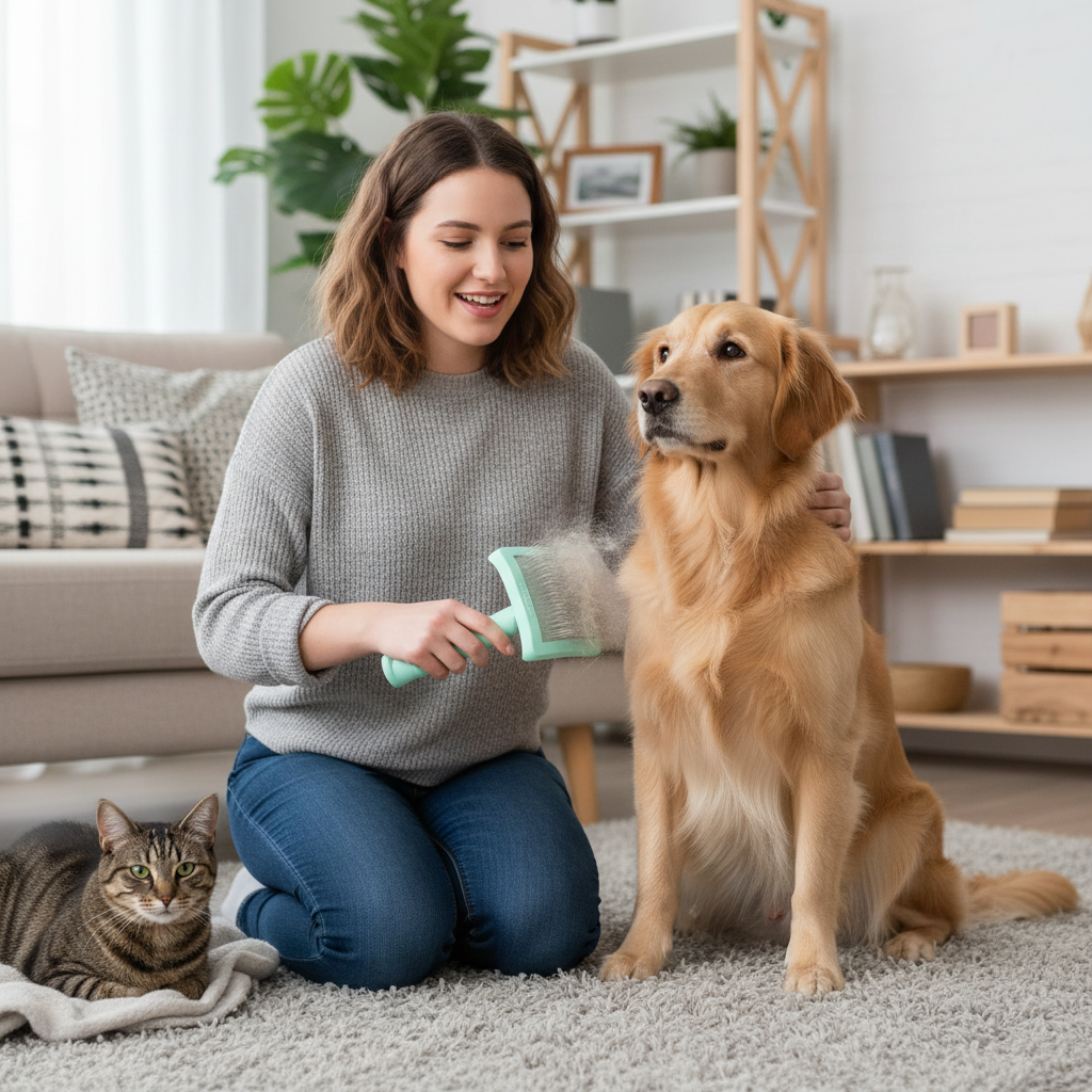 Escova Profissional Anti-Nós para Cães – Remove Pelos Sem Dor